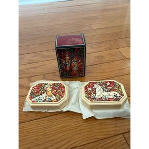 Avon Vintage 1981 Tapestry Two Hostess Soaps with Festive Fragrance - New in Box